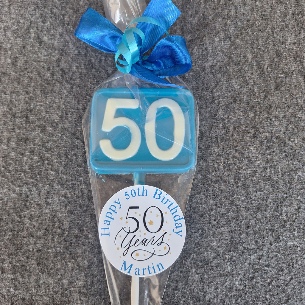 Number 50 Chocolate Lollipop