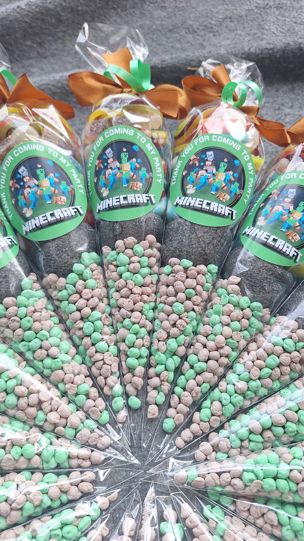Minecraft themed sweet cones