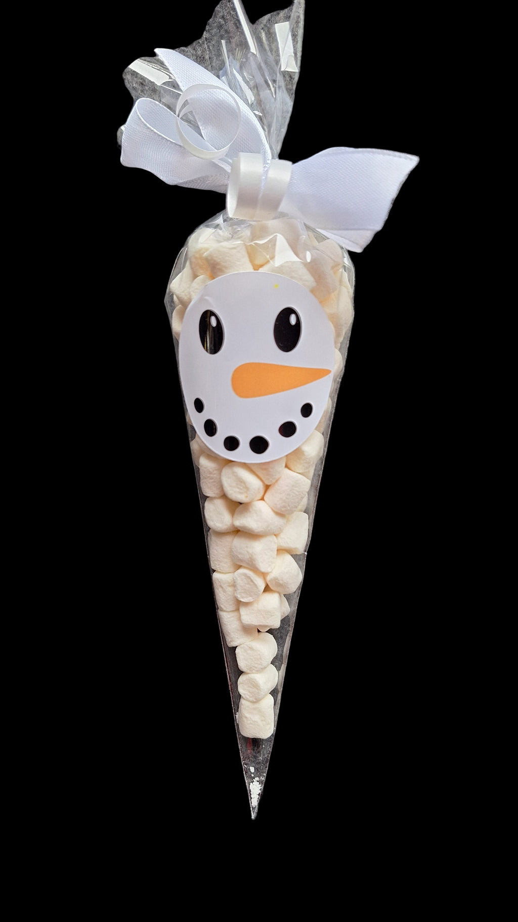 Snowman mini marshmallow cones