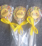 Diwali Chocolate Lollipops with Sprinkles