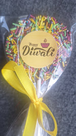 Diwali Chocolate Lollipops with Sprinkles
