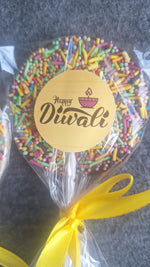 Diwali Chocolate Lollipops with Sprinkles