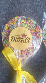 Diwali Chocolate Lollipops with Sprinkles