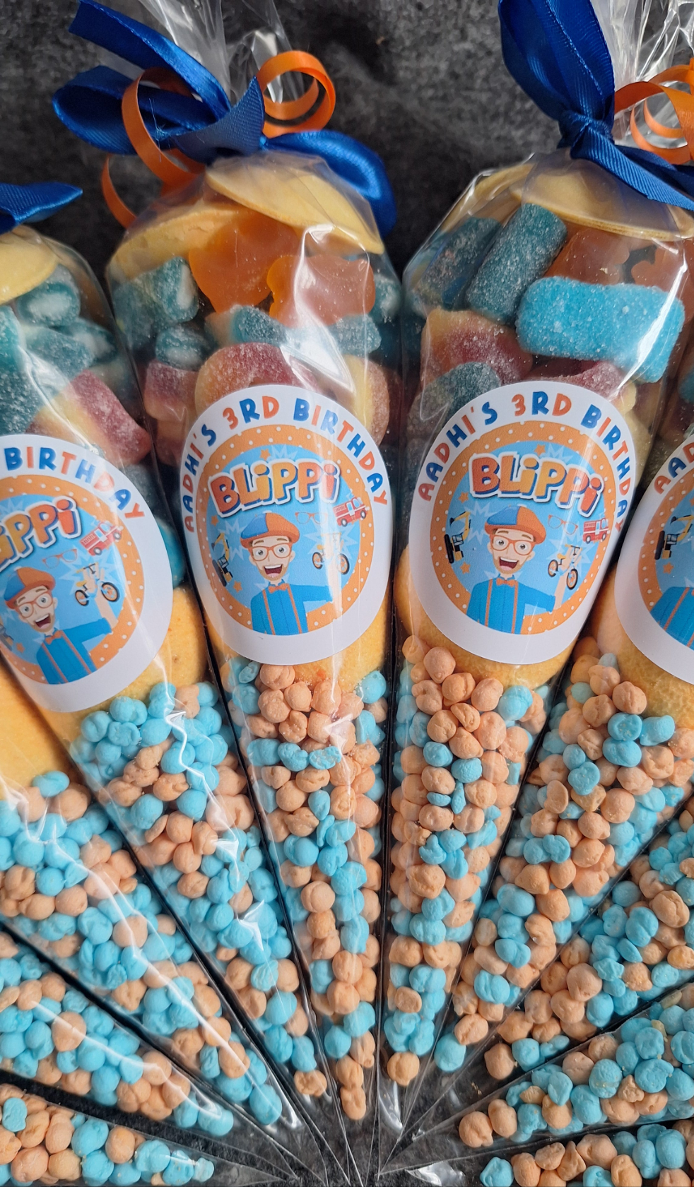 Blippi themed sweet cones
