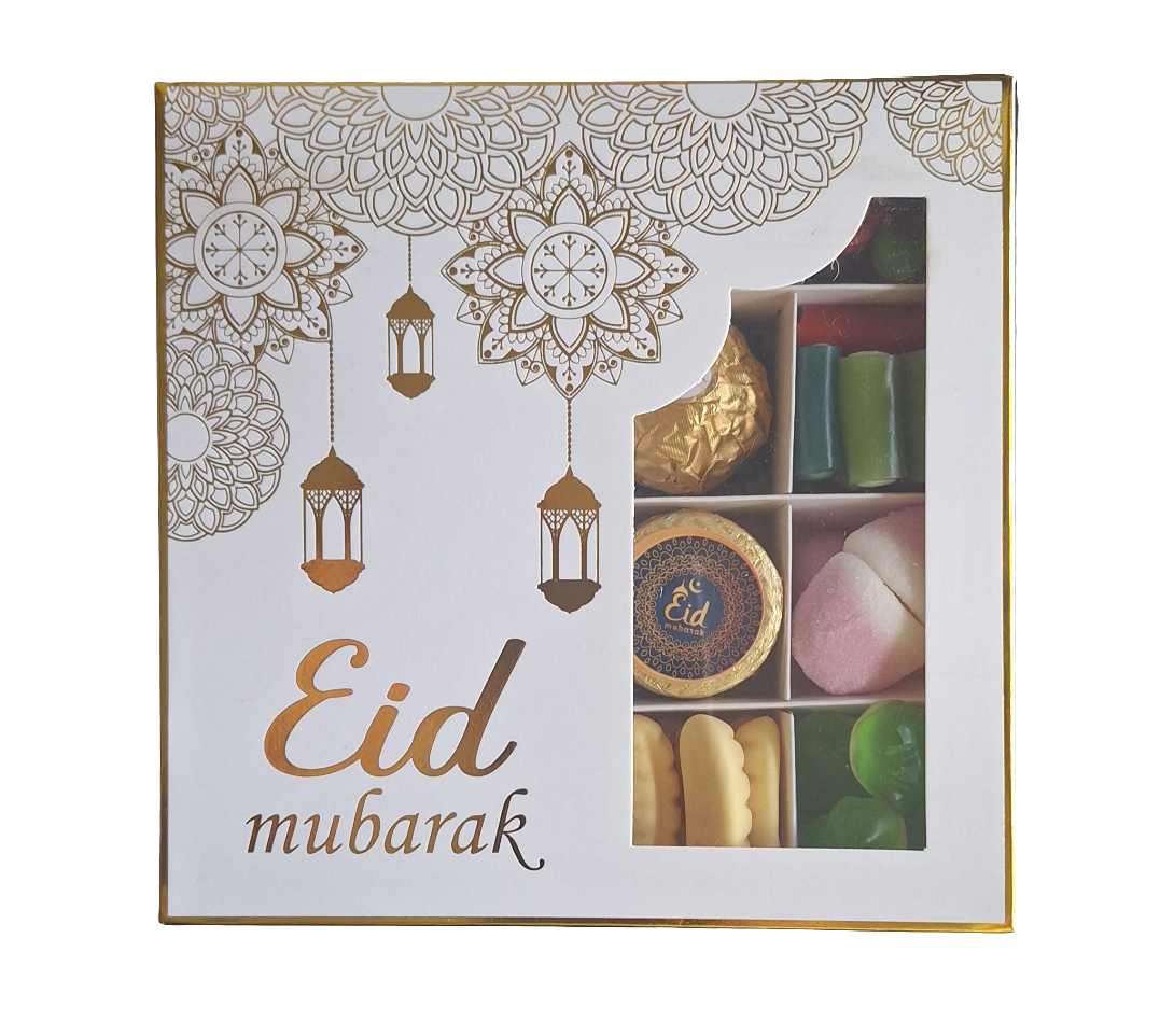 White & Gold Eid Mubarak Sweets & Chocolate Selection Box