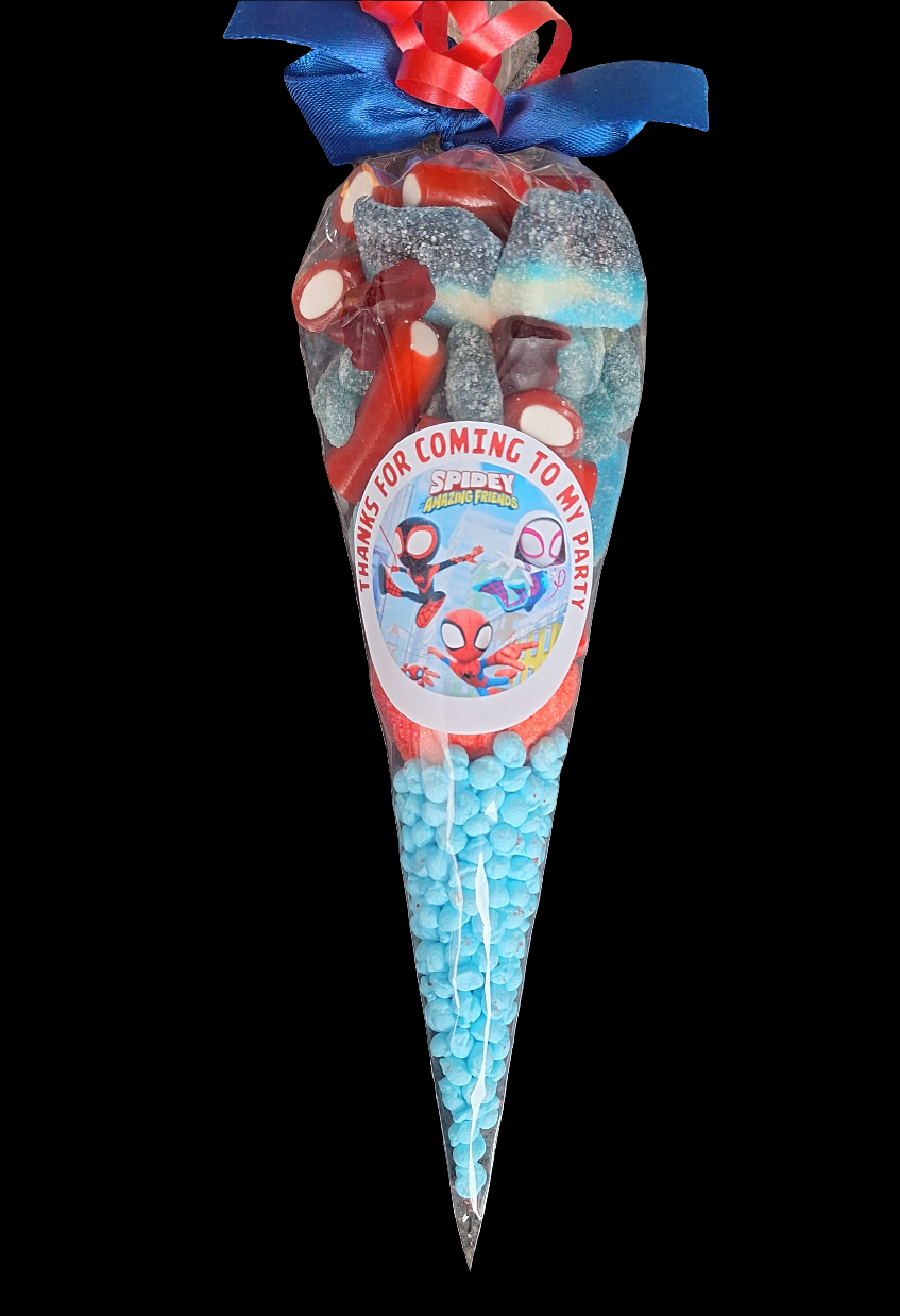 Spidey & Friends themed sweet cones