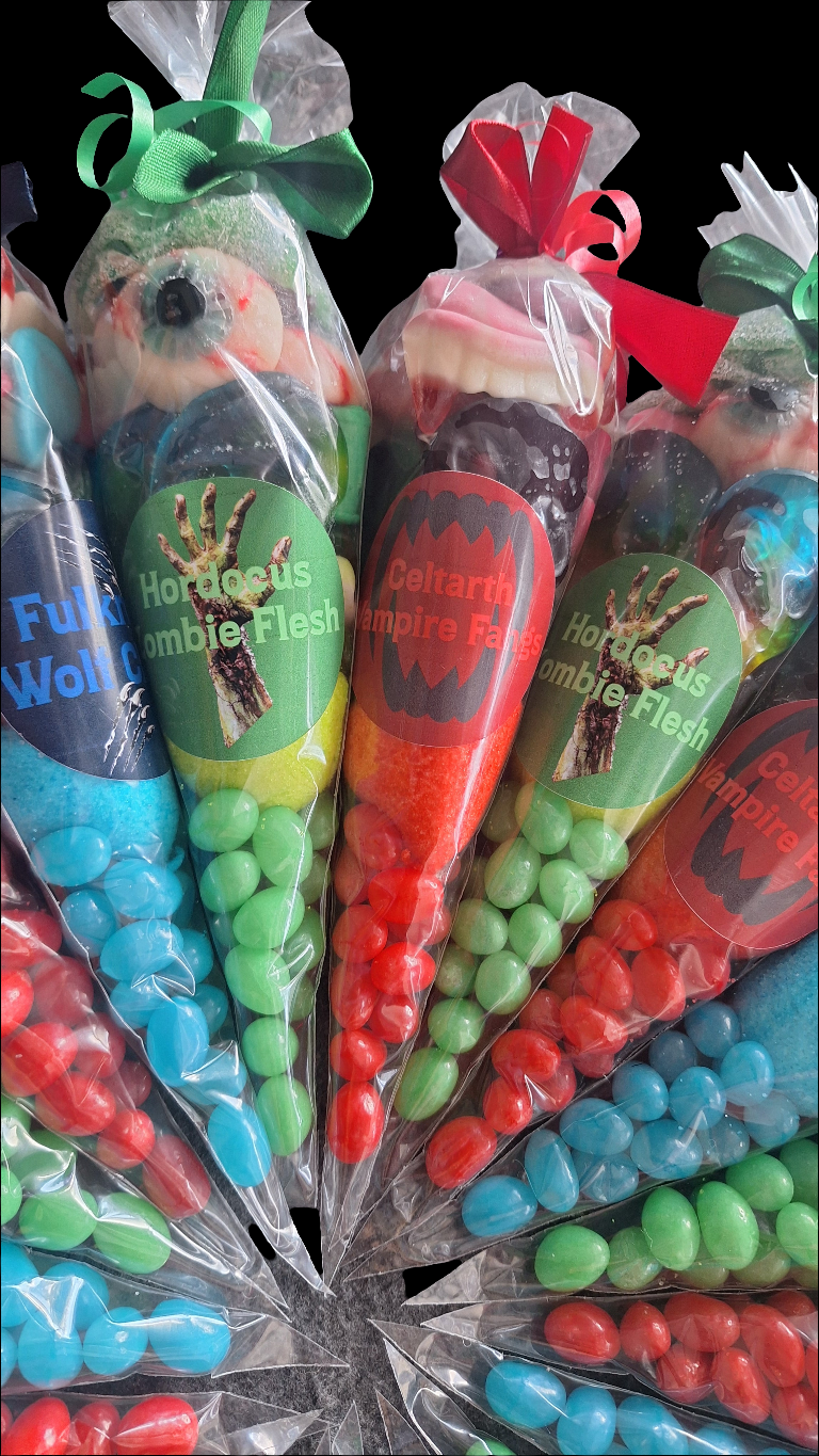 Zombie themed sweet cones