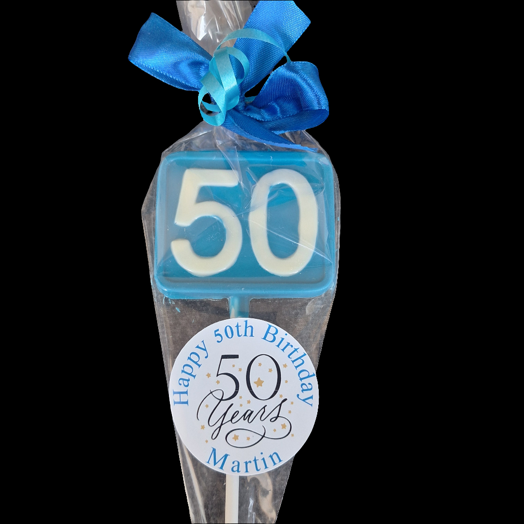 Number 50 Chocolate Lollipop