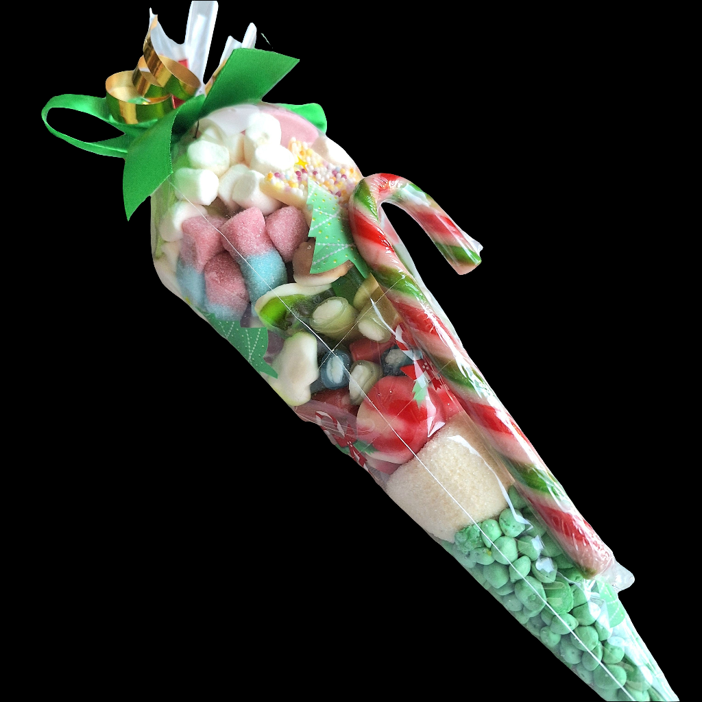 Large Christmas themed sweet cones