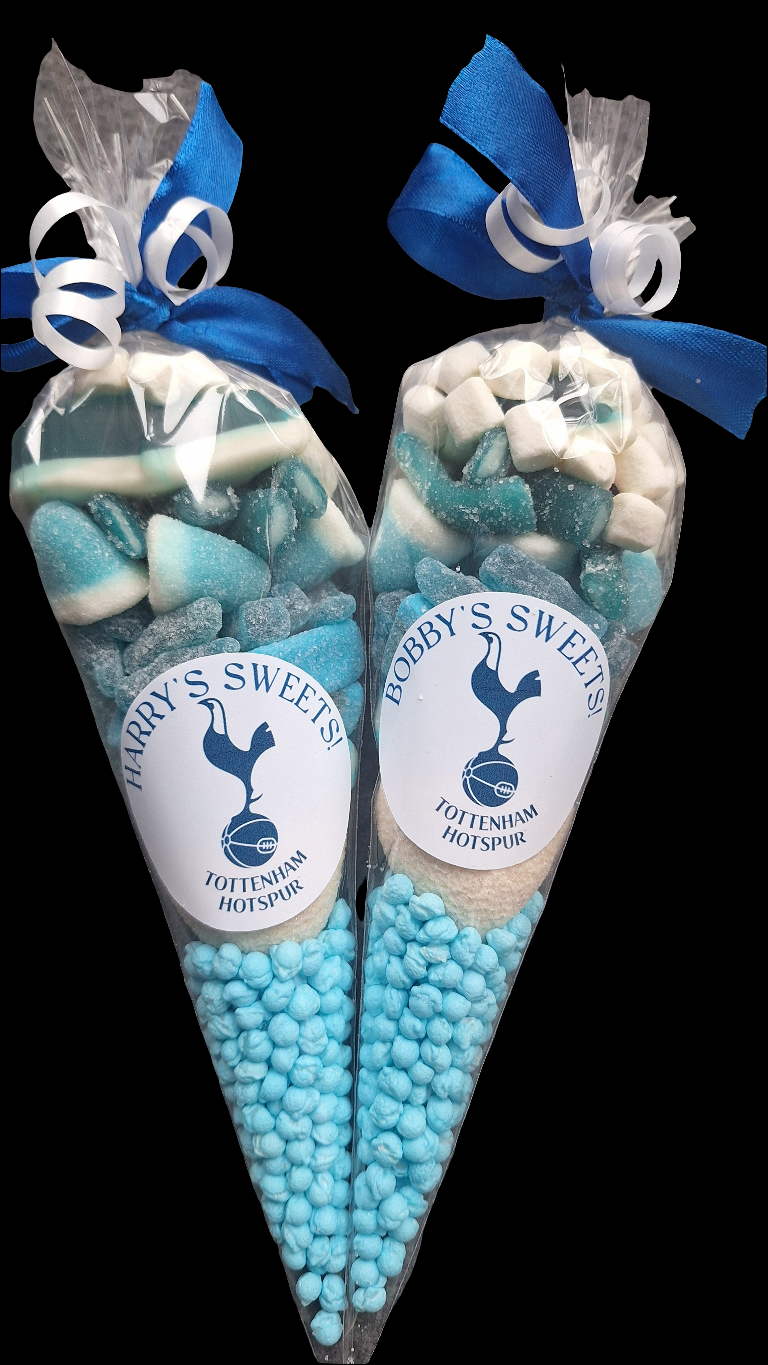 Tottenham Hotspurs themed sweet cones