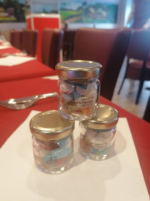 Mini glass jars favours