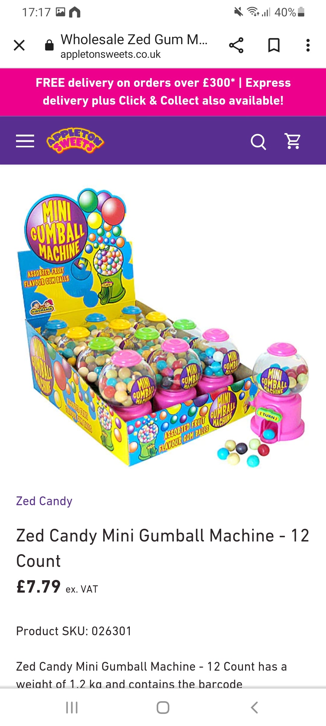 Mini Gumball Machine